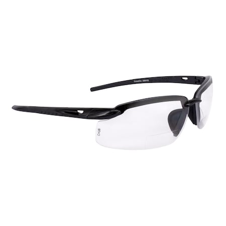 Bifocal Safety Glasses, Pearl Gray Clear Lens, Anti-Scratch Coating MPN:296415
