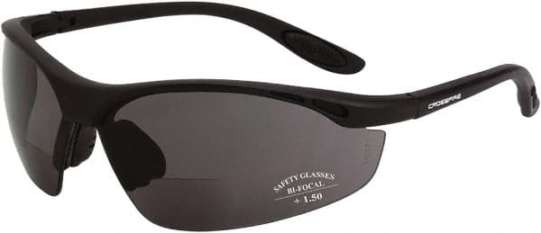 Magnifying Safety Glasses: +2.5, Smoke Gray Lenses, Anti-Fog & Scratch Resistant, ANSI Z87.1 MPN:12125