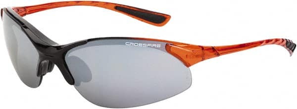Safety Glass: Scratch-Resistant, Polycarbonate, Silver Mirror Lenses, Full-Framed, UV Protection MPN:1583