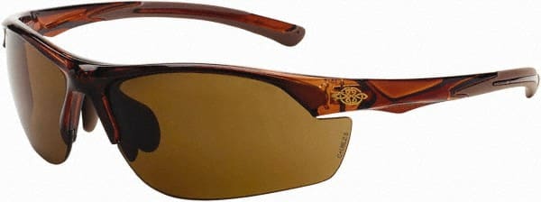 Safety Glass: Scratch-Resistant, Polycarbonate, Dark Brown Lenses, Full-Framed, UV Protection MPN:161129