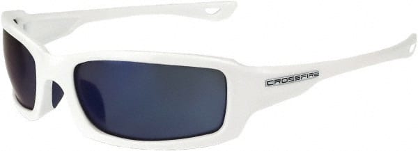 Safety Glass: Scratch-Resistant, Polycarbonate, Blue Lenses, Full-Framed, UV Protection MPN:20278