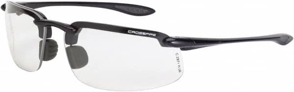 Safety Glass: Scratch-Resistant, Polycarbonate, Clear Lenses, Frameless, UV Protection MPN:2164