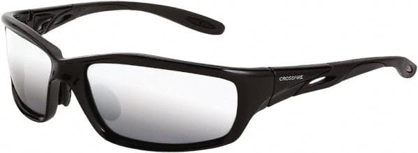 Safety Glass: Scratch-Resistant, Polycarbonate, Silver Mirror Lenses, Full-Framed, UV Protection MPN:263
