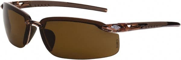 Safety Glass: Scratch-Resistant, Polycarbonate, Brown Lenses, Full-Framed, UV Protection MPN:291113