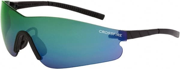 Safety Glass: Scratch-Resistant, Polycarbonate, Emerald Lenses, Full-Framed, UV Protection MPN:30210