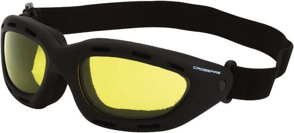 Safety Glass: Anti-Fog, Polycarbonate, Yellow Lenses, Full-Framed, UV Protection MPN:91353 AF