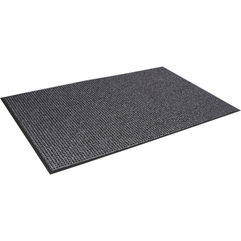 Crown Mats Oxford Wiper Scraper Mat - Floor - 60in Length x 36in Width x 0.38in Thickness - Rectangle - Olefin, Vinyl - Black, Gray MPN:OXH035GY
