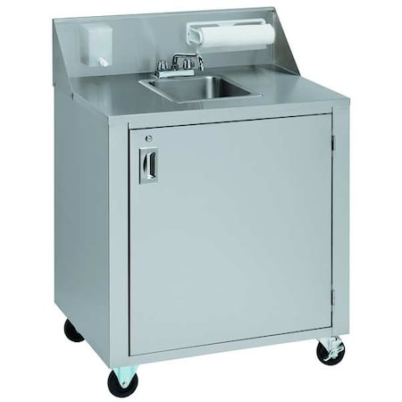Portable Hand Sink 14 in x 12 in, 1, Threaded Nut, Stainless Steel MPN:CVPHS-1