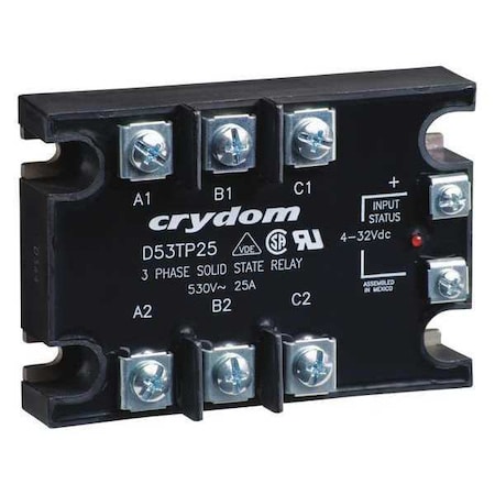 Solid State Relay, 3 Phase, Saddle Clamp, Screw, Panel, SCR MPN:A53TP50D-10