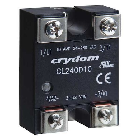 Solid State Relay, 1 Phase, Screw Clamp, Panel, Triac MPN:CL240D10