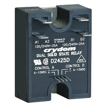 Dual Solid State Relay, 2 Phase, Screw Clamp, Panel, SCR MPN:D2440D