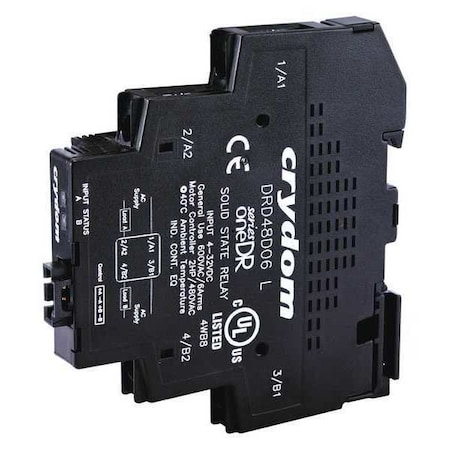 Dual Solid State Relay, 2 Phase, Screw Clamp, DIN Rail, SCR MPN:DRD48D06R