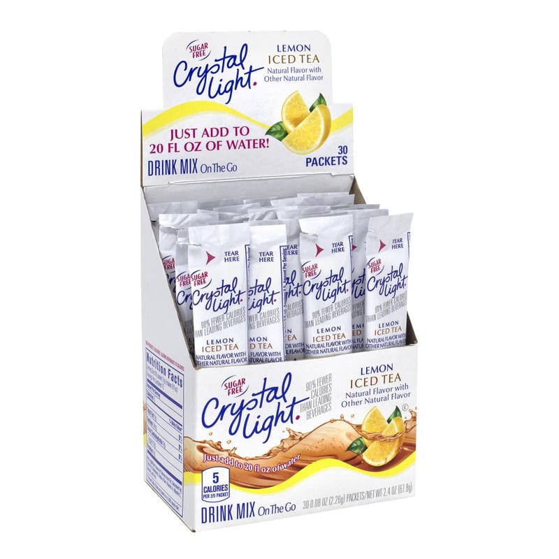 Crystal Light On-The-Go Sugar-Free Drink Mix, Iced Tea, 0.08 Fl Oz, 30 Packets Per Box, Pack Of 2 Boxes MPN:307-00159