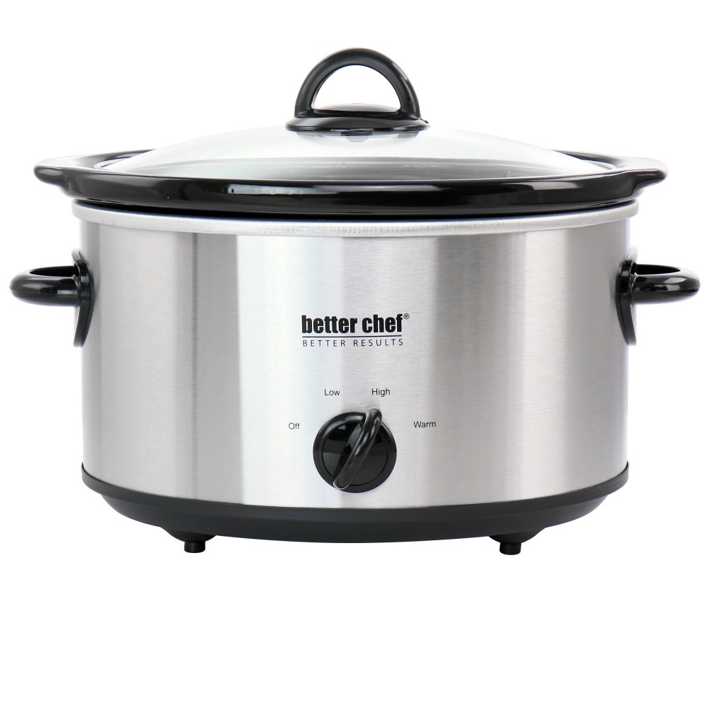 Better Chef 4-Quart Slow Cooker With Removable Stoneware Crock, Silver MPN:995117929M