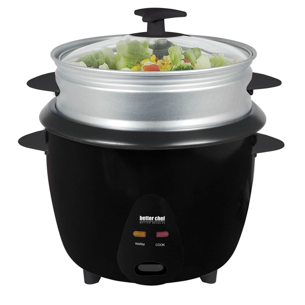 Better Chef 5-Cup Rice Cooker With Food Steamer Attachment, Black MPN:99598021M