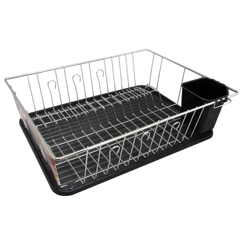 Better Chef Dish Rack With Draining Tray, 22in, Chrome/Black MPN:99589239M