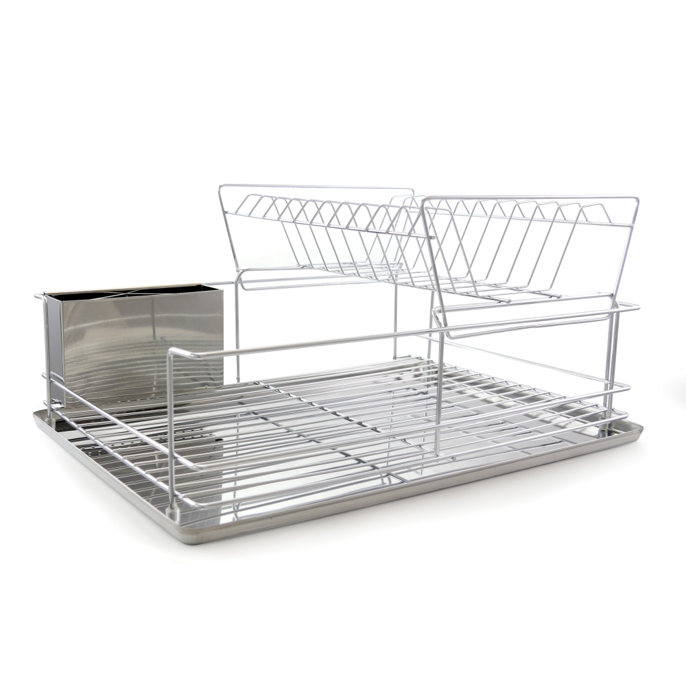 Better Chef 4-Piece Dish Drying Rack Set, 15inH x 22inW x 18-1/2inD, Chrome MPN:99589242M