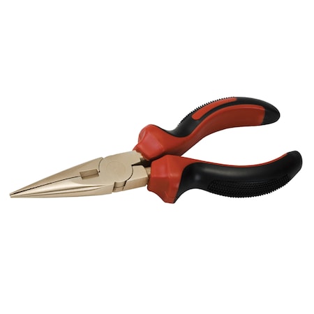 Non Sparking Plier, Long Nose, 180mm (7-3/16in), Aluminum Bronze MPN:EX611-7A