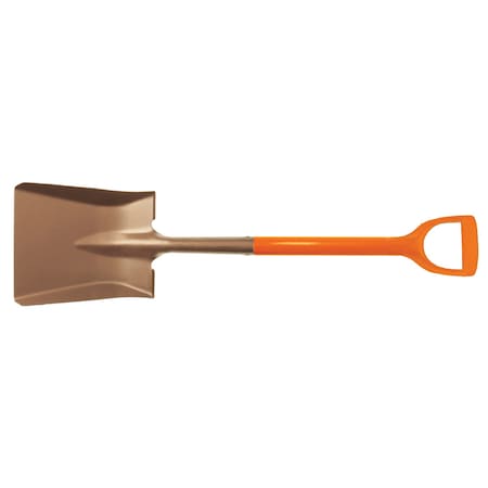 Square Point Shovel, Aluminum Bronze Blade, 230 mm x 270 mm, D-Grip Handle MPN:EX1005D-270A