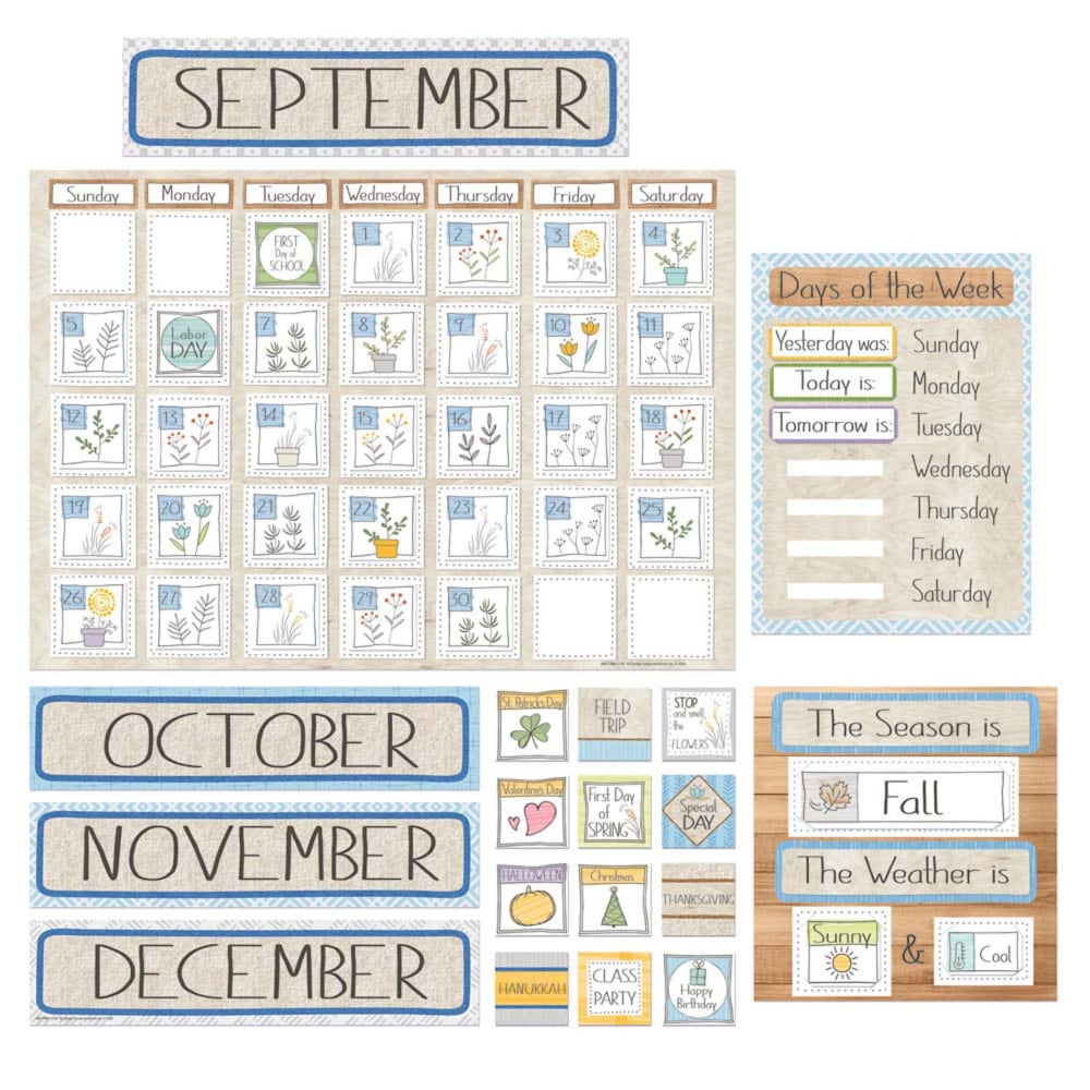 Eureka A Close-Knit Class Calendar 107-Piece Bulletin Board Set MPN:EU-847788
