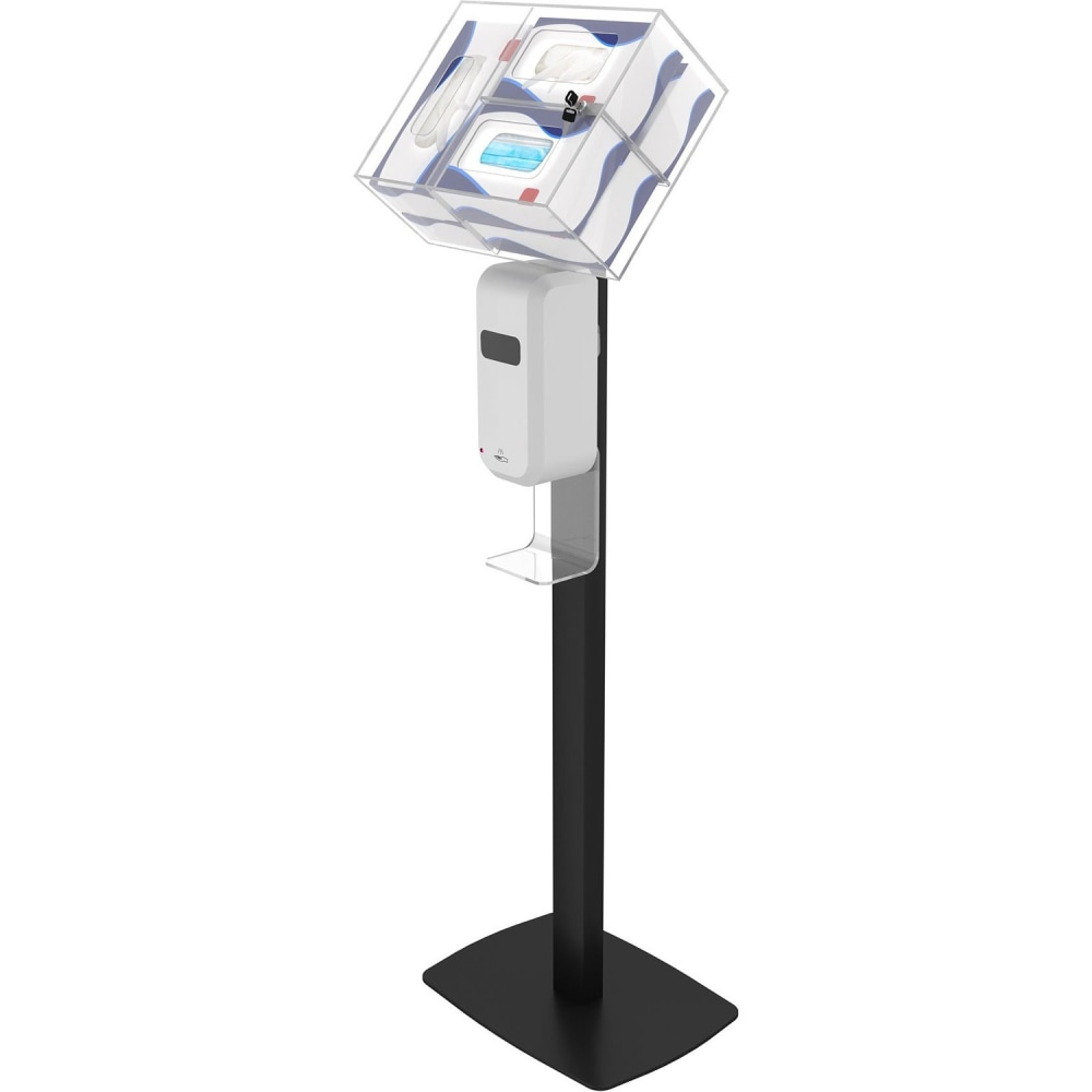 CTA Digital: Premium Thin Profile Sanitizing Station (Black) - 48in Height - Floor - Steel, Acrylic - Black MPN:SAN-CHK1B