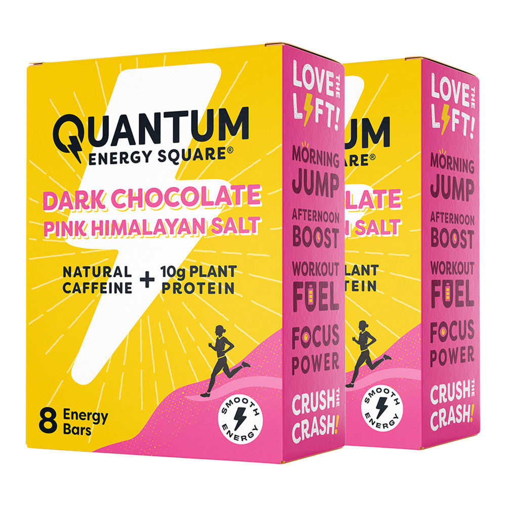 QUANTUM ENERGY SQUARE DARK CHOCOLATE PINK HIMALAYAN SALT HEALTH BARS - 16-1.69 OZ MPN:QTM-CAD05DH