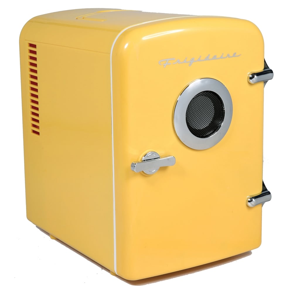 Frigidaire 6-Can 0.5-cu. ft. Retro Portable Beverage Refrigerator with Bluetooth Speaker, Yellow MPN:EFMIS151-YELLOW_CP4