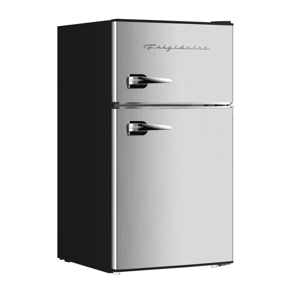 Frigidaire 2-Door Retro 3.2 cu ft Compact Refrigerator with Freezer, Platinum MPN:EFR391-B