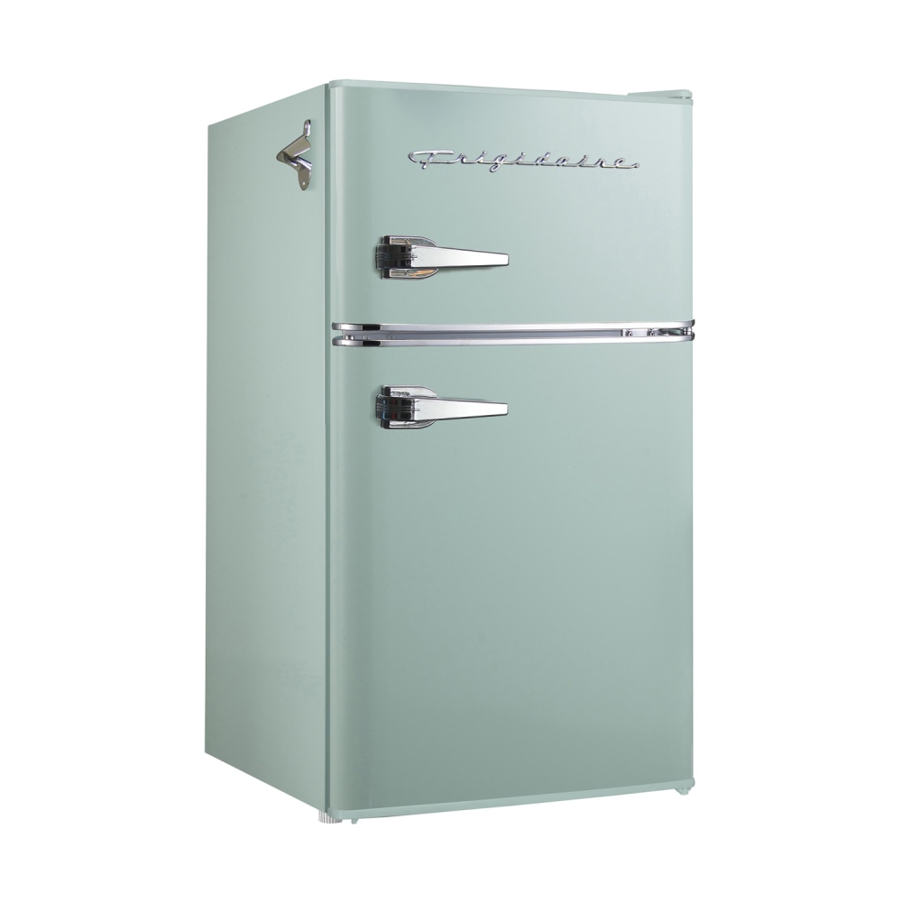 Frigidaire 2-Door Retro 3.2 cu ft Compact Bar Fridge with Freezer and Side Bottle Opener, Mint MPN:EFR840-MINT