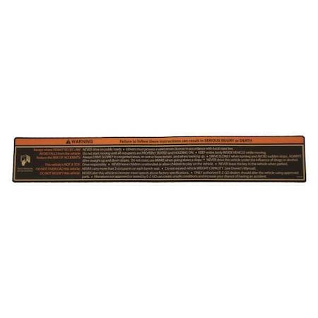 Instrument Panel Label MPN:608465