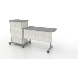 CEF Sit to Stand Teacher Desk & Podium with Attached Left Return 49