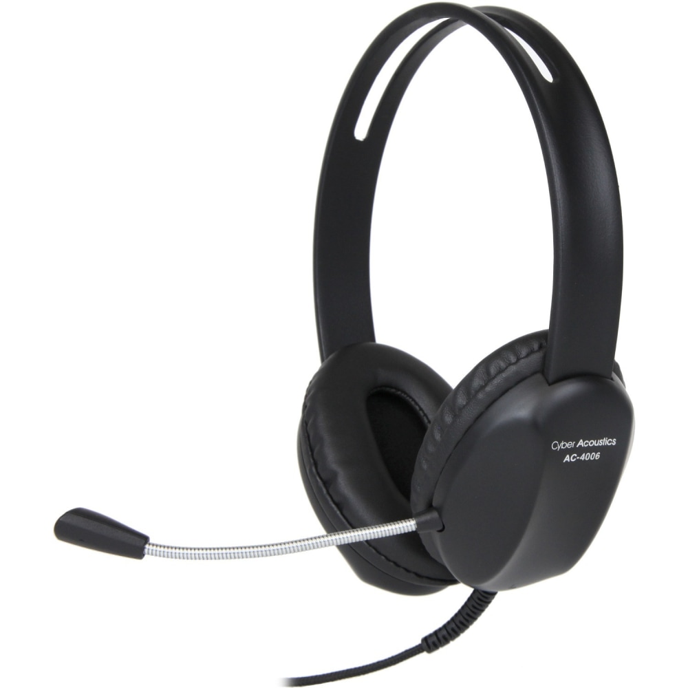 Cyber Acoustics AC-4006 USB Stereo Headset - Stereo - USB - Wired - 20 Hz to 20 kHz - Over-the-head - AC4006 MPN:AC-4006