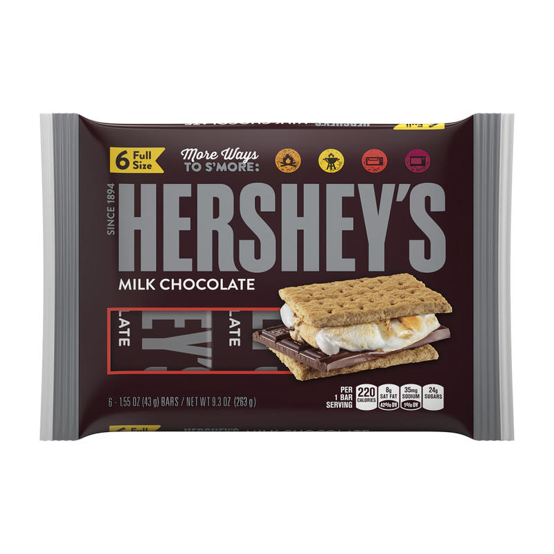 Hersheys Milk Chocolate Bars, 1.55 Oz, 6 Bars Per Bag, Pack Of 2 Bags MPN:29005