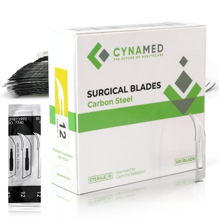 Lab Scalpel Blades, Size 12, Box of 100 MPN:CYZR-0004