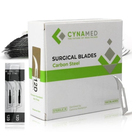 Lab Scalpel Blades, Size 12B, Box of 100 MPN:CYZR-0005