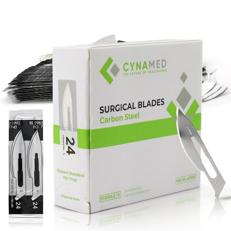 Lab Scalpel Blades, Size 24, Box of 100 MPN:CYZR-0014