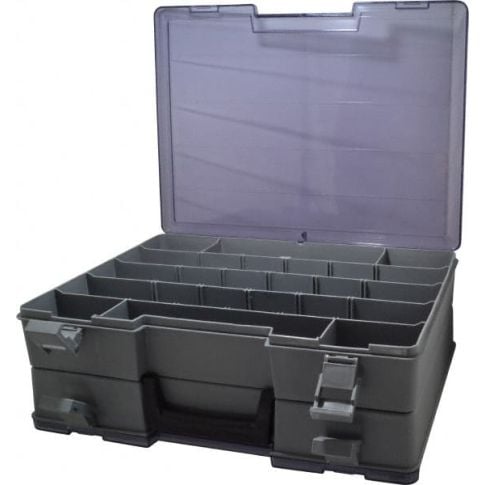 Flambeau 18 to 48 Compartment Gray Small Parts Storage Box MPN:748-2