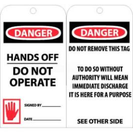 Hand Off Tagging NMC RPT33 Tags Danger Hands Off Do Not Operate 6