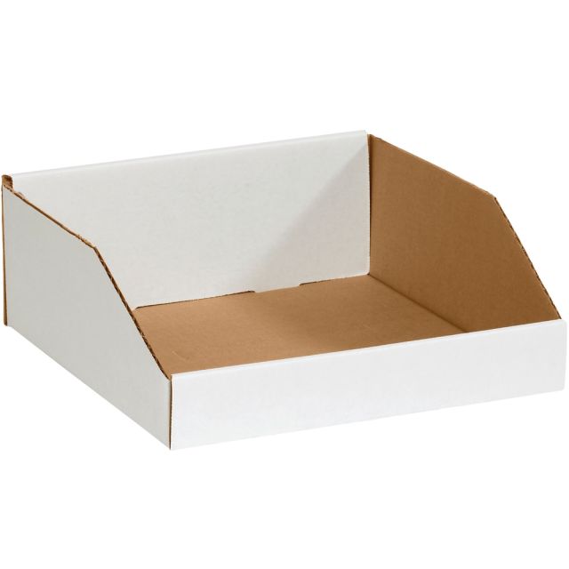 Office Depot Brand Standard-Duty Open-Top Bin Storage Boxes, Small Size, 4 1/2in x 16in x 12in, Oyster White, Case Of 50 MPN:BINMT16124