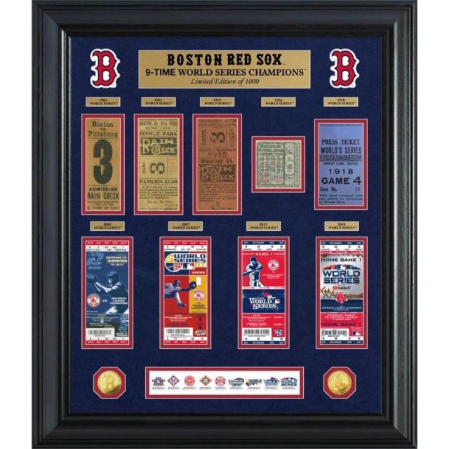 Boston Red Sox 9-Time World Series Champions Gold Coin & Ticket Collection MPN:BRS9CWSTICK