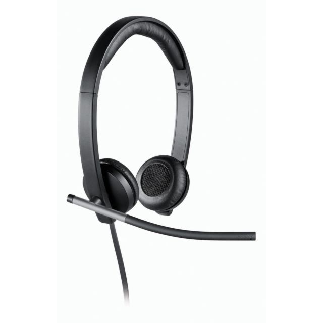 Logitech USB Headset Stereo H650e - Stereo - USB - Wired - 50 Hz - 10 kHz - Over-the-head - Binaural - Supra-aural - Noise Cancelling, Bi-directional Microphone MPN:981-000518