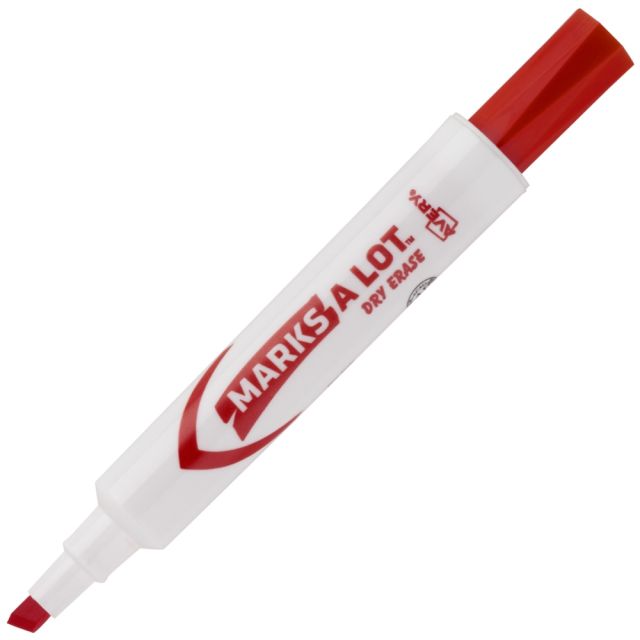 Avery Marks A Lot Desk-Style Dry-Erase Marker, Chisel Tip, Red (Min Order Qty 22) 24407
