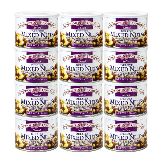 Superior Nuts Deluxe Salted Mixed Nuts With No Peanuts, 9 Oz, Box Of 12 MPN:94