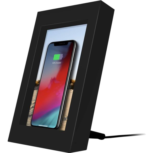 Twelve South PowerPic /// Picture Frame Stand with integrated 10W Qi Charger for iPhone / Wireless Charging Smart Phones (black) - Wireless - Smartphone - Qi - Charging Capability MPN:12-1809