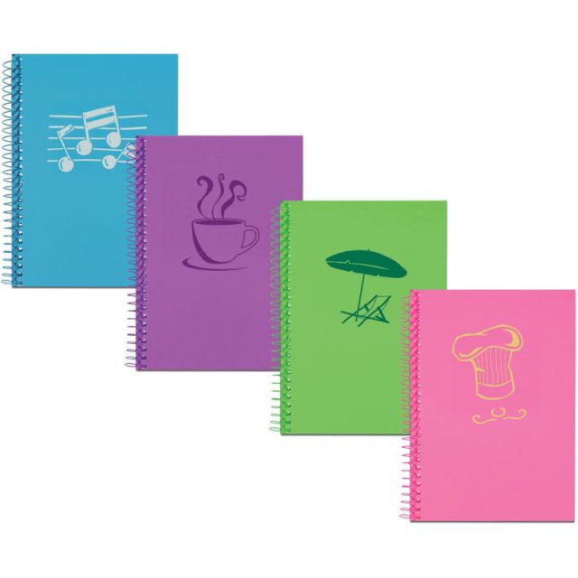 Roaring Spring Lifenotes College Ruled Recycled Memo Spiral Notebook, 4 Pack, 7in x 5in 80 Sheets, Assorted Colors (Min Order Qty 2) 12531