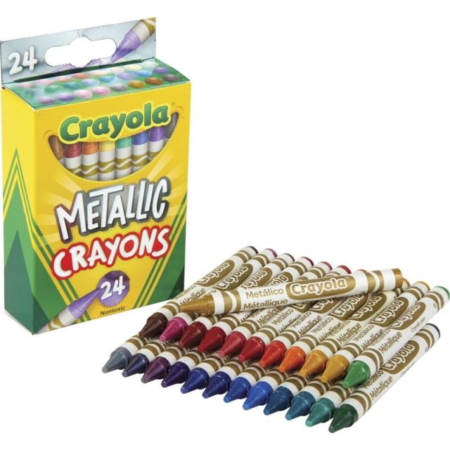 Crayola Metallic Crayons, Pack Of 24 Crayons (Min Order Qty 11) MPN:528815
