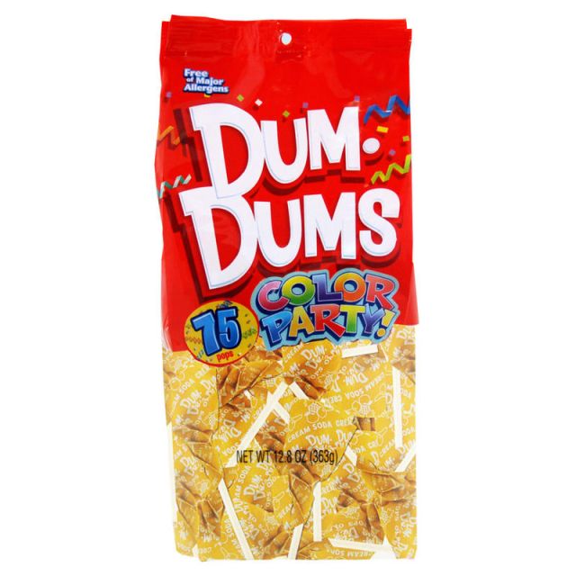 Dum Dums Creme Soda Lollipops, Party Yellow, 75 Pieces Per Bag, Pack Of 2 Bags (Min Order Qty 2) 28400