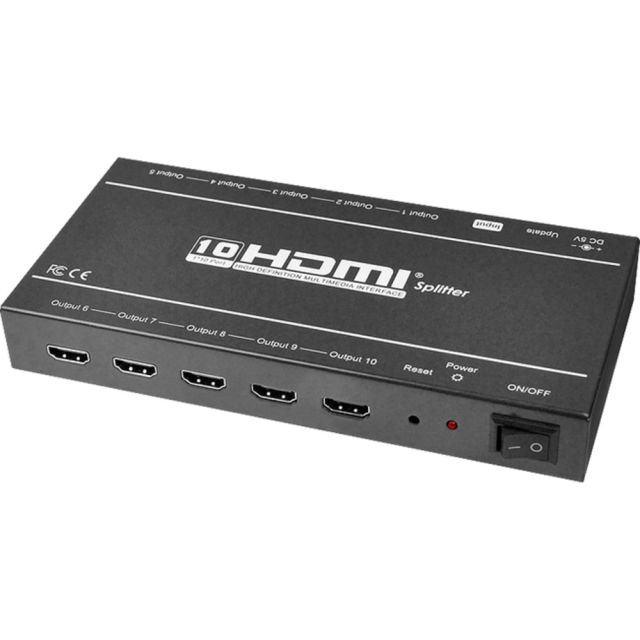 SIIG 1x10 HDMI Splitter with 3D and 4Kx2K - 1 x HDMI In - 10 x HDMI Out - USB CE-H21Q11-S1