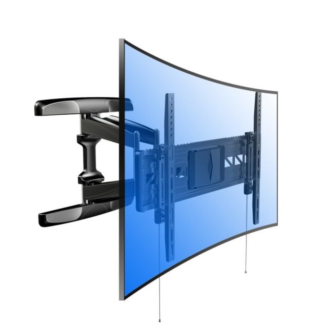 Loctek R2 Articulating Wall Mount For 32 - 70in Flat-Panel TVs, 15.5inH x 28inW x 22.1inD, Black R2