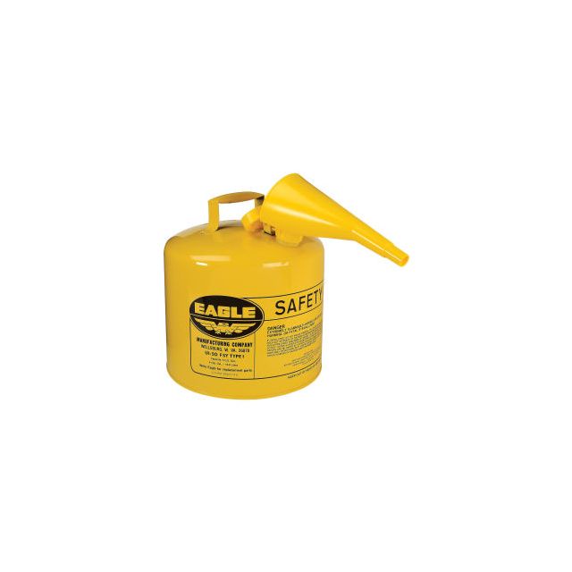 Eagle Type I Safety Can - 5 Gallon with Funnel - Yellow UI50FSY